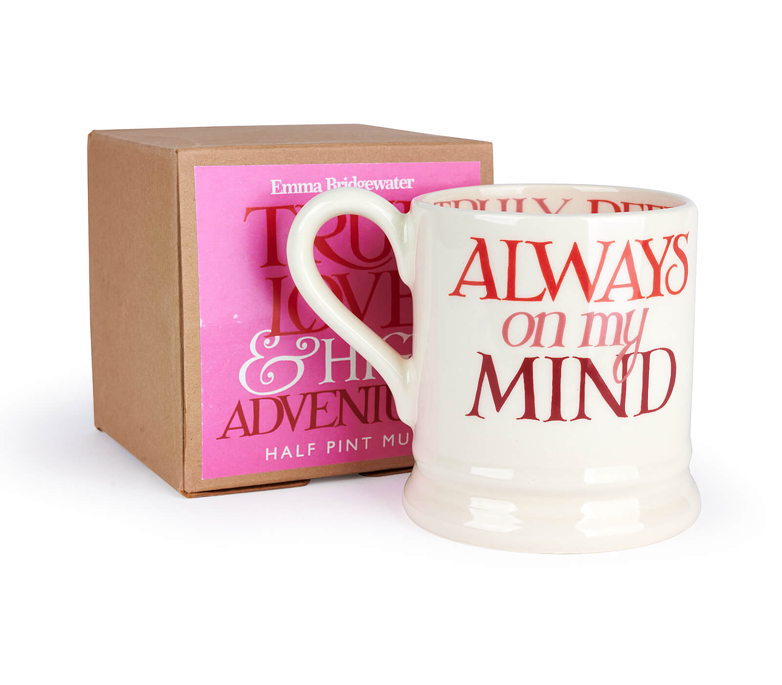 Pink Toast True Love 1/2 Pint Mug (Gift Boxed)-Emma Bridgewater Pottery-Joanne Hudson Basics