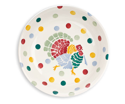 Polka Turkey Pasta Dish-Clearance-Emma Bridgewater Pottery-USA