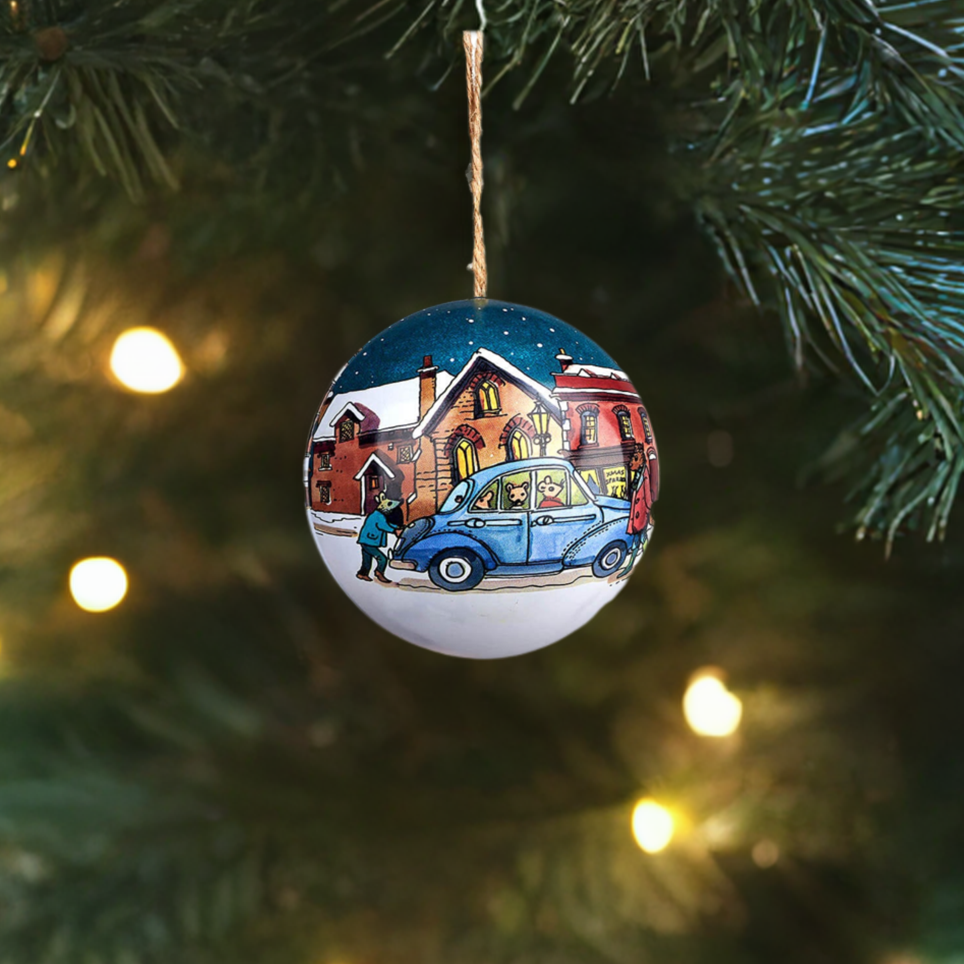 Emma Bridgewater Winter Scene Tin Bauble Set Of 4 Ornaments