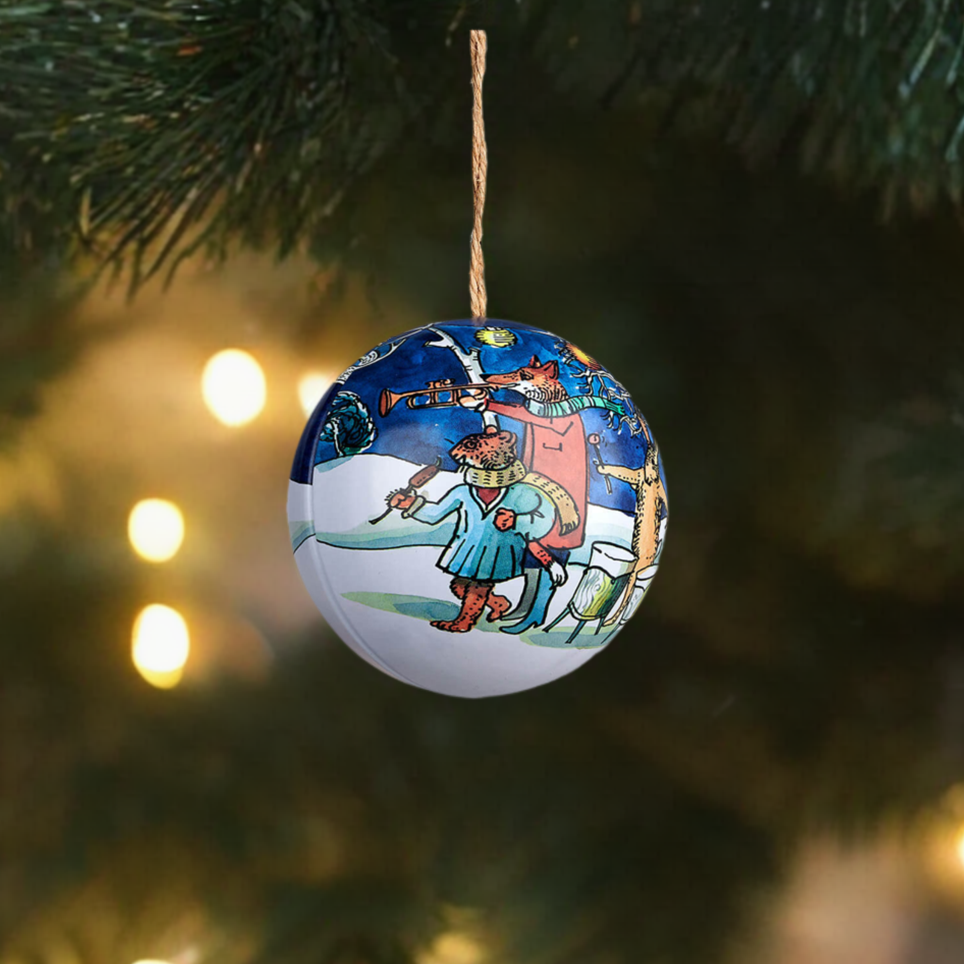 Emma Bridgewater Winter Scene Tin Bauble Set Of 4 Ornaments