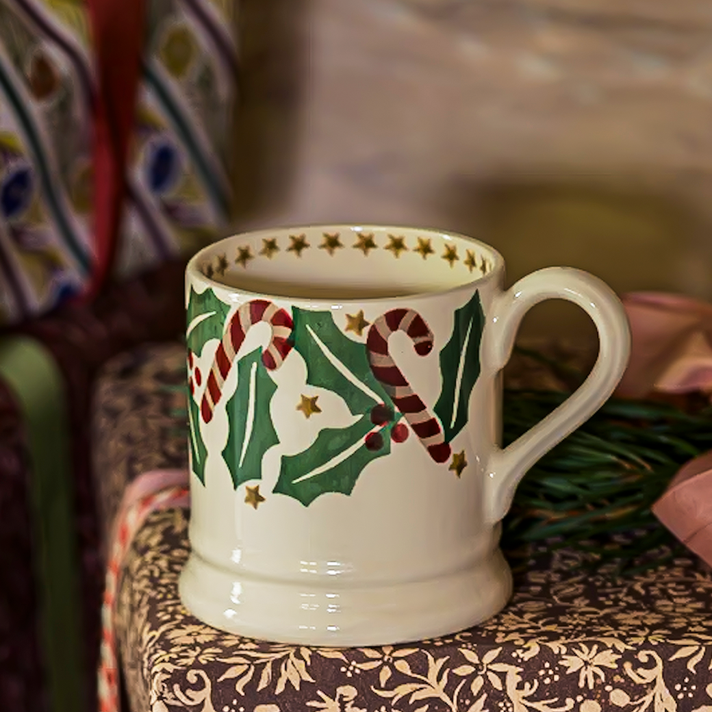 Candy Canes 1/2 Pint Mug-Emma Bridgewater-Emma Bridgewater Pottery-Joanne Hudson Basics