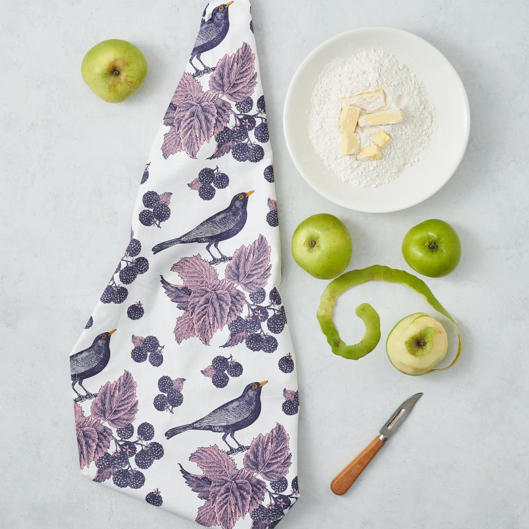 Blackbird & Bramble Tea Towel