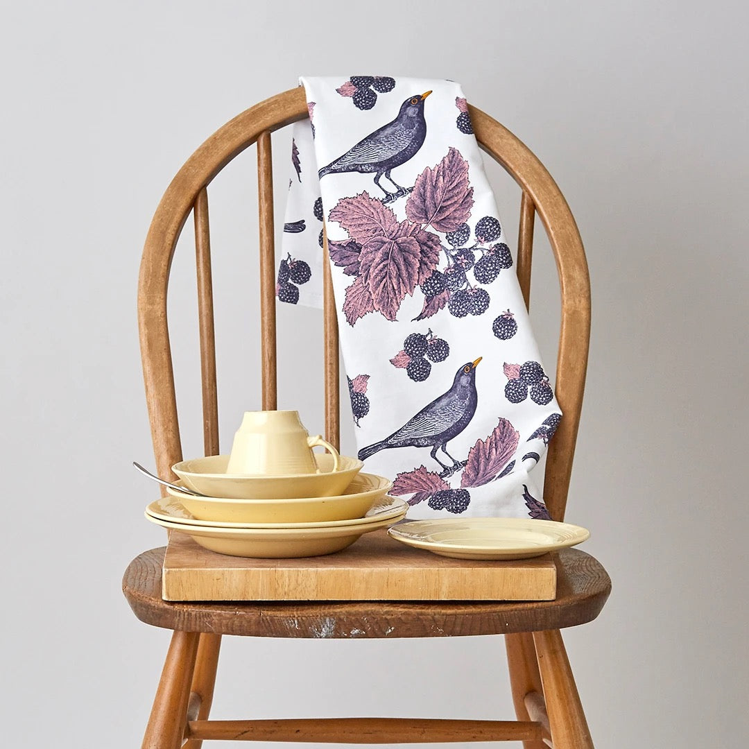 Blackbird & Bramble Tea Towel