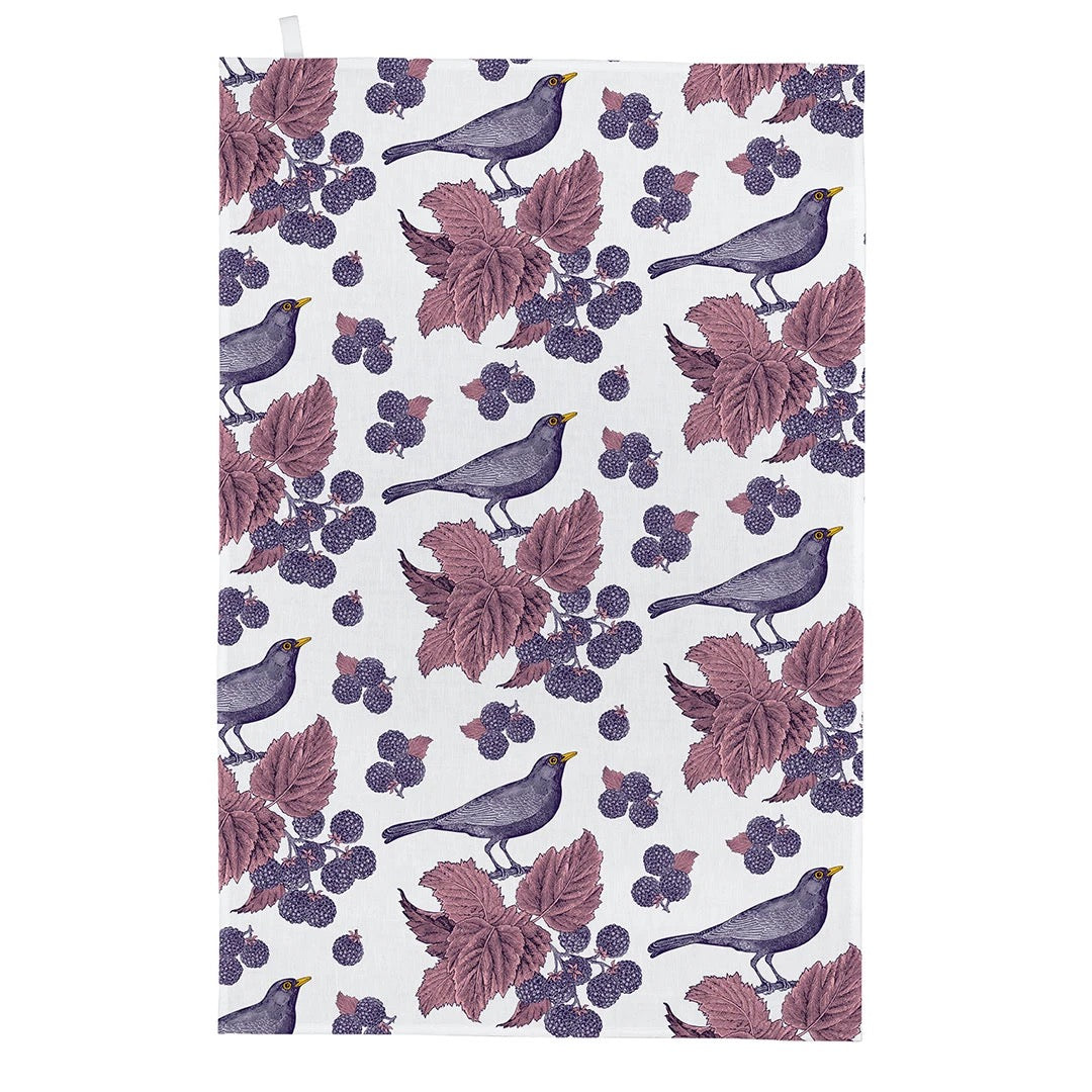 Blackbird & Bramble Tea Towel