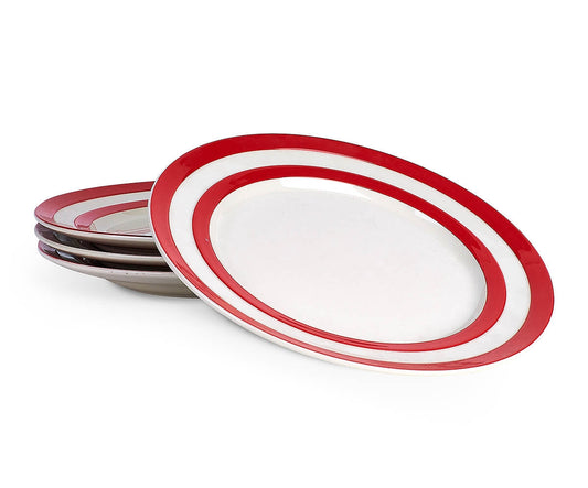 Cornishware Red Lunch Plate / Set of 4