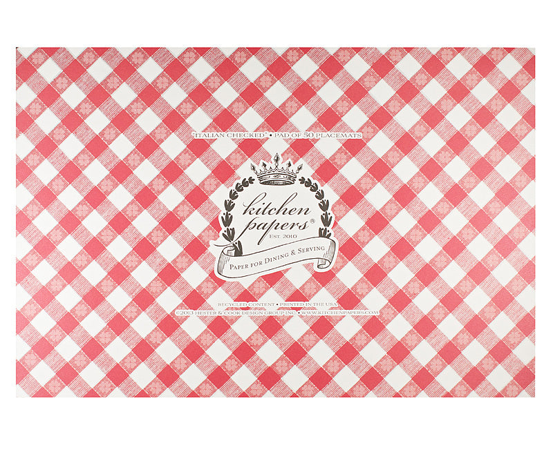 Italian Checked Placemat Paper Tear-Off Pad