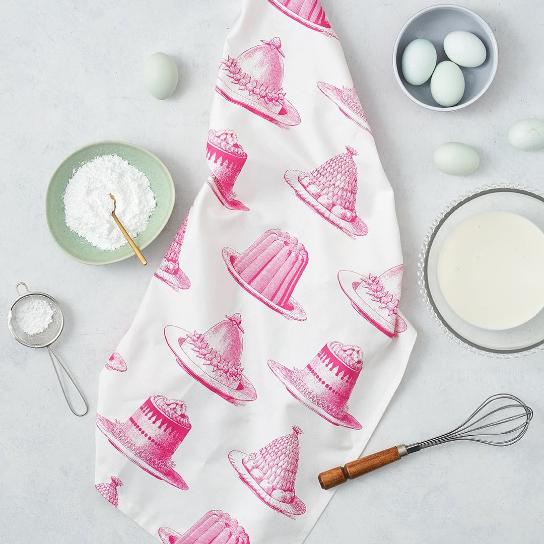 Pink Jelly & Cake Tea Towel