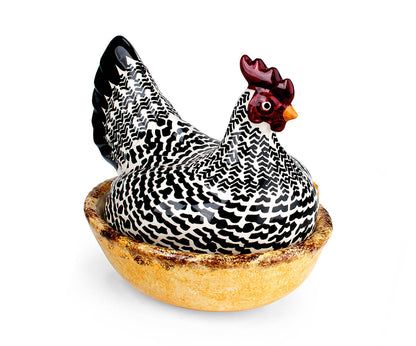Black Toast Hen on Nest (Gift Boxed)-Emma Bridgewater-Emma Bridgewater Pottery-USA