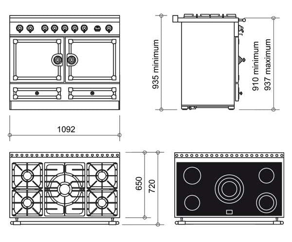 La Cornue Matte Black CornuFe 110 Cooktop Range