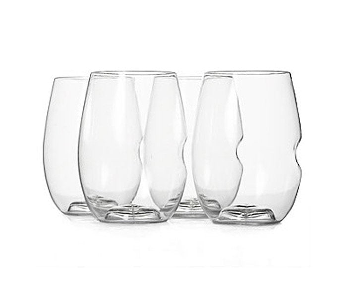 GoVino Stemless Shatterproof Cocktail/Wine Glasses / 4-Pack Tote