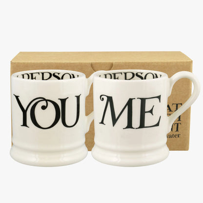 Black Toast You & Me 1/2 Pint Mug Set (Gift Boxed)