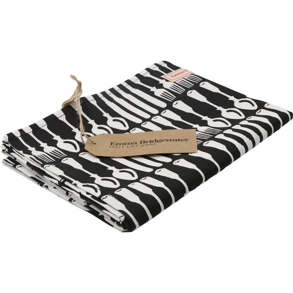 Black Toast/Knives & Forks Tea Towel-Elite Gift Boxes-Joanne Hudson Basics