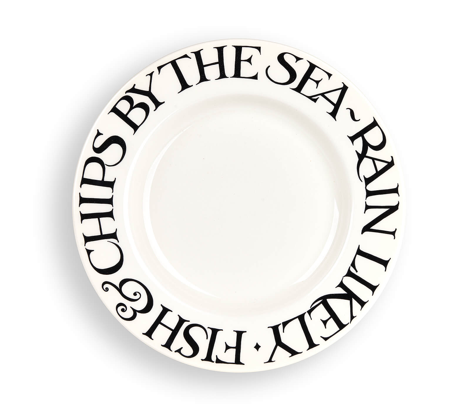 Black Toast Fish & Chips 10.5in Dinner Plate-Emma Bridgewater Pottery-Joanne Hudson Basics