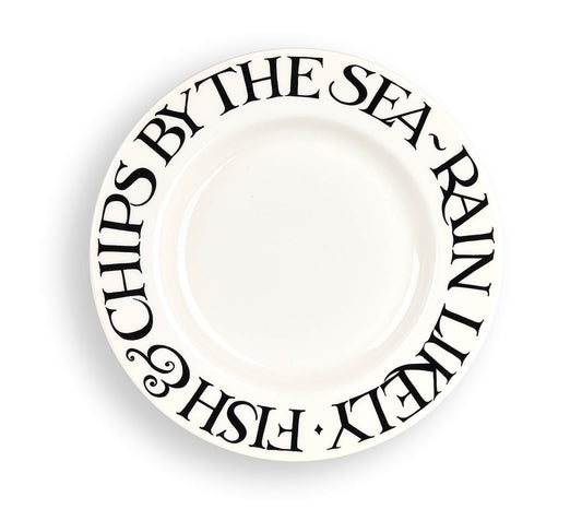 Black Toast Fish & Chips 10.5in Dinner Plate-Emma Bridgewater Pottery-Joanne Hudson Basics