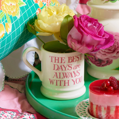 Pink Toast My Brilliant Friend 1/2 Pint Mug-Emma Bridgewater Pottery-Joanne Hudson Basics