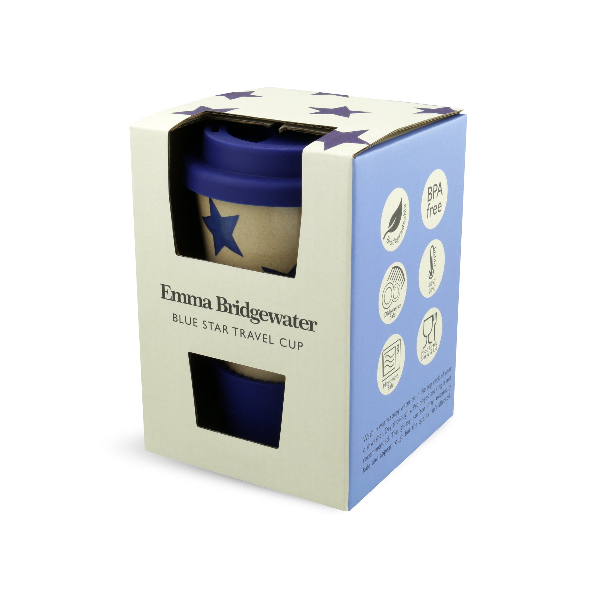 Blue Stars Rice Husk Coffee Cup-Emma Bridgewater-Emma Bridgewater Pottery-USA