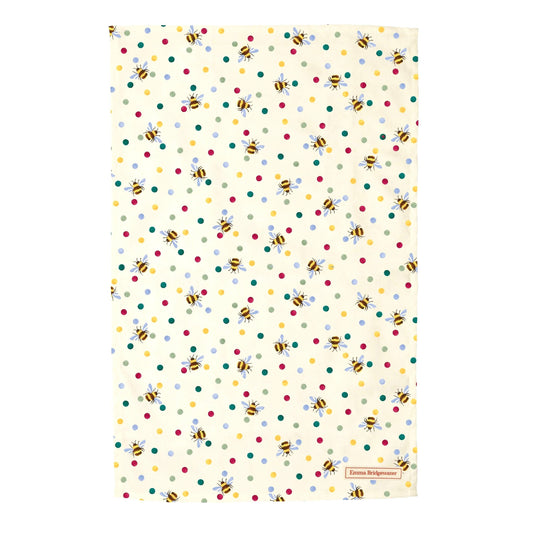 Bumblebee & Small Polka Dot Tea Towel-Elite Tins-Joanne Hudson Basics