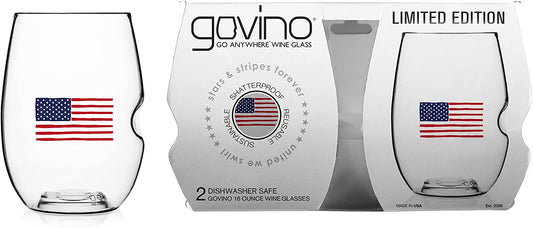 Govino Shatterproof 16oz American Flag Glasses / Set of Two-GoVino-Joanne Hudson Basics