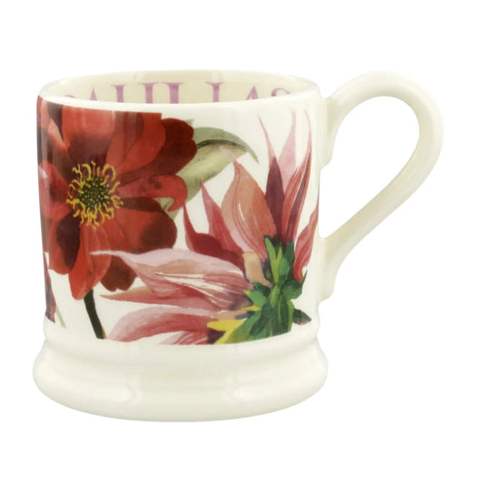 Red & Pink Dahlia 1/2 Pint Mug