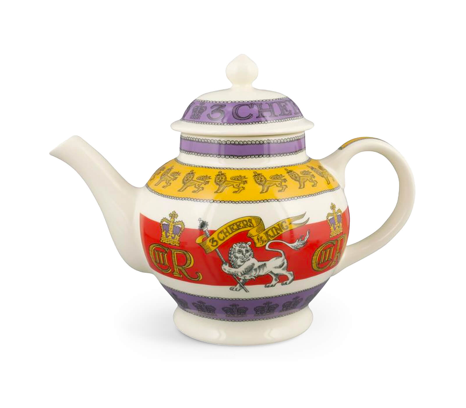 3 Cheers for King Charles 4 Cup Teapot-Emma Bridgewater Pottery-Joanne Hudson Basics