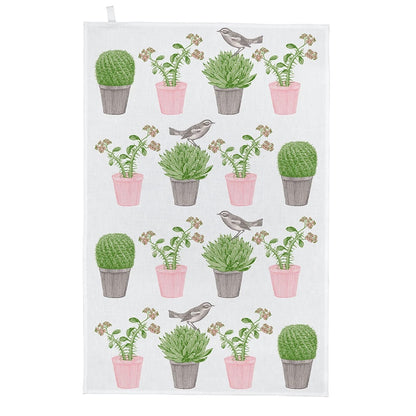 Cactus & Bird Tea Towel