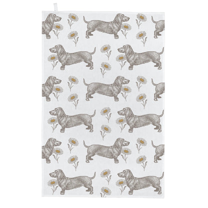 Dog & Daisy Tea Towel