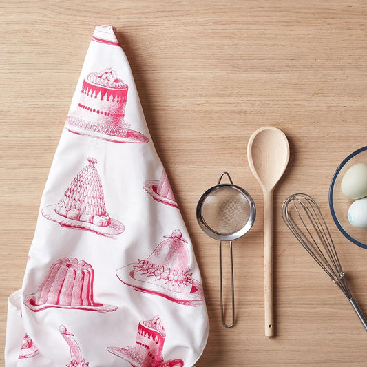 Pink Jelly & Cake Tea Towel