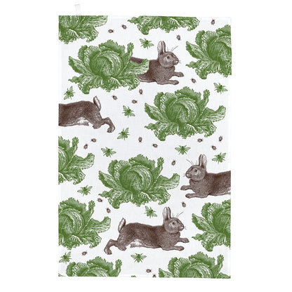 Rabbit & Cabbage Tea Towel