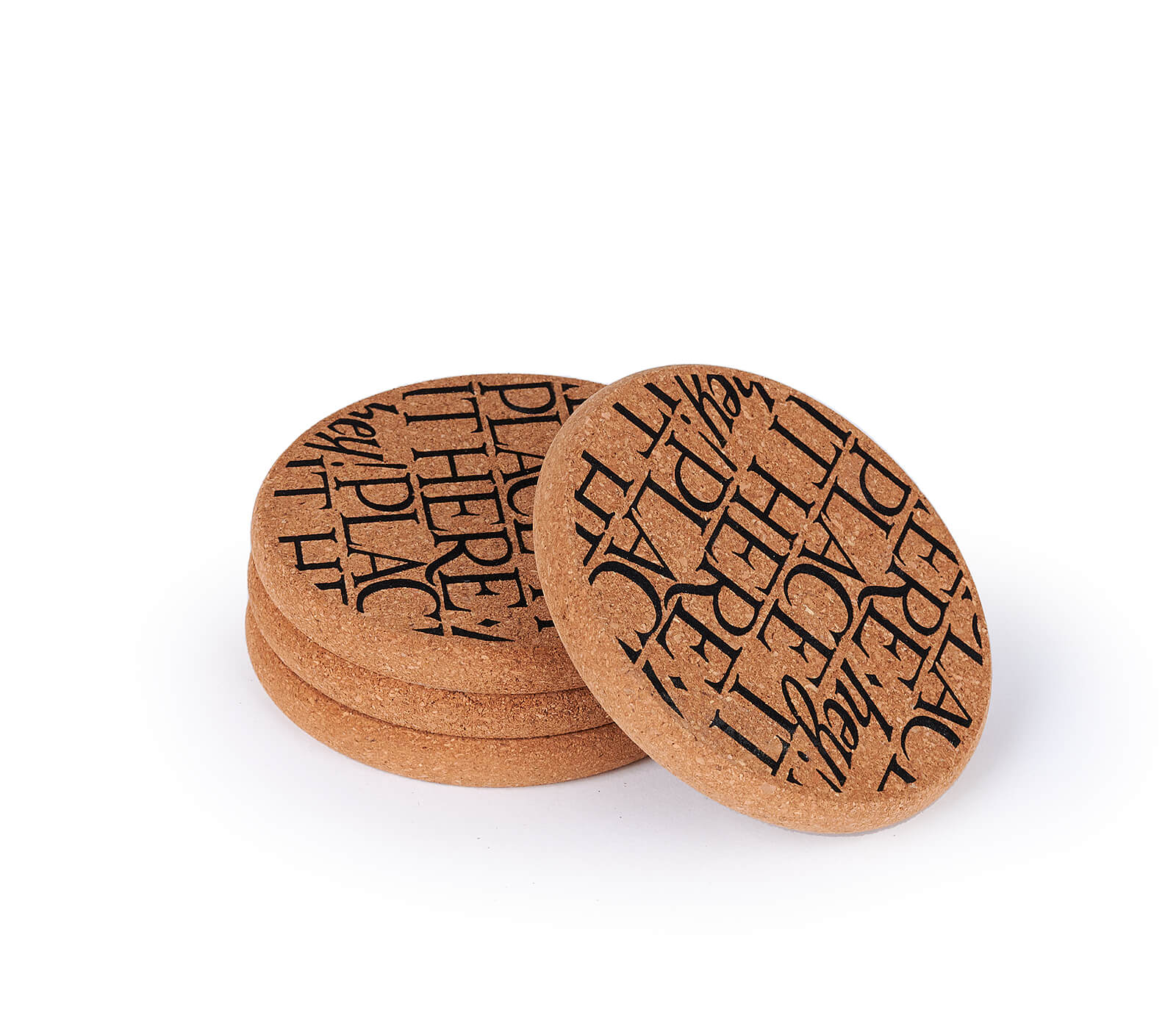 Black Toast Cork Coasters Set of 4-Elite Tins-Joanne Hudson Basics