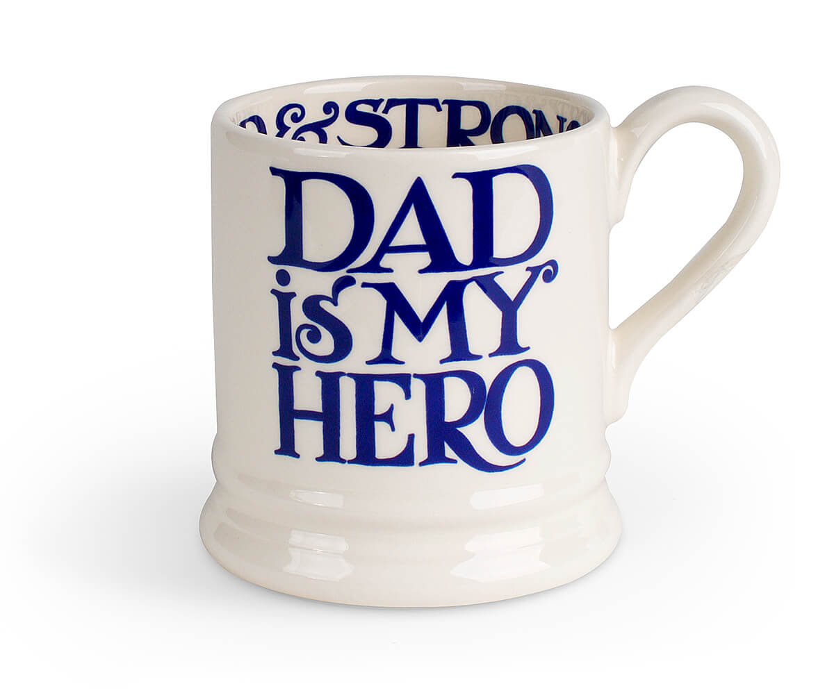 Blue Toast Dad Is My Hero 1/2 Pint Mug-Emma Bridgewater-Emma Bridgewater Pottery-USA