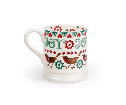 Christmas Joy Robins 2015 Set of 1/2 Pint Mugs (Gift Boxed)-Emma Bridgewater-Emma Bridgewater Pottery-USA