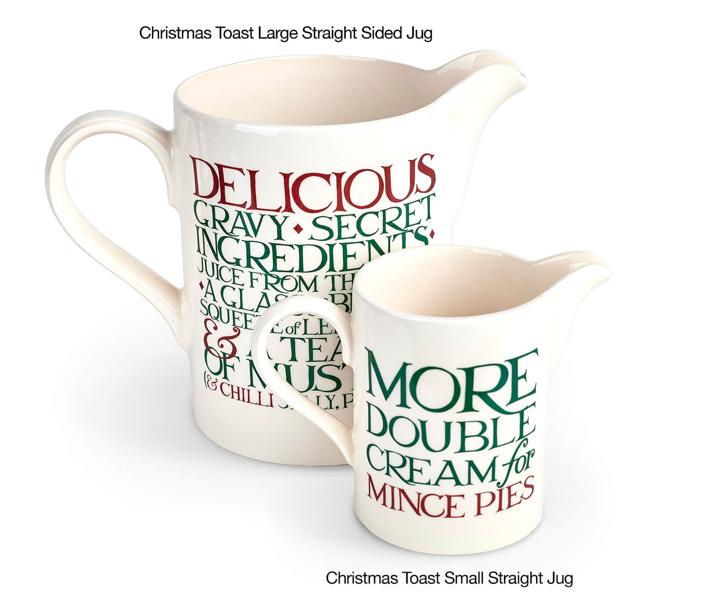 Christmas Toast Large Straight Sided Jug-New Items-Emma Bridgewater Pottery-USA