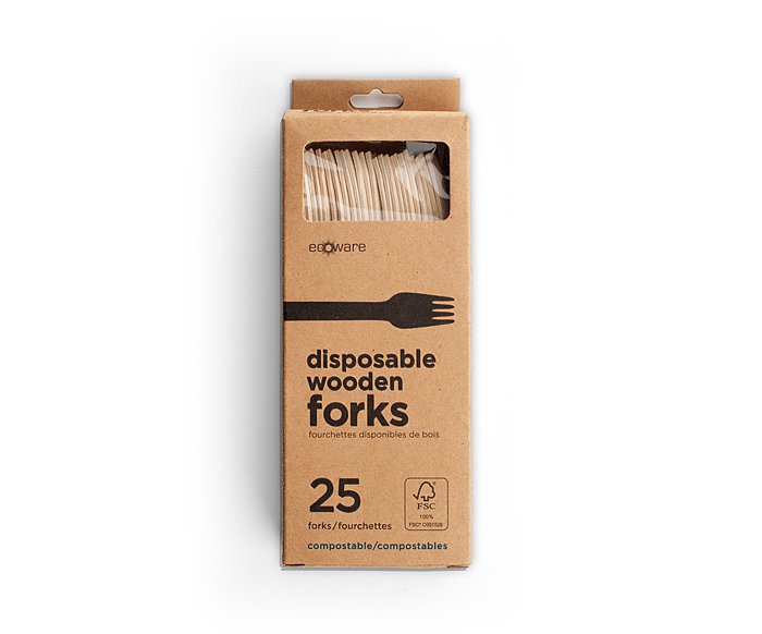 EcoWare Disposable Wooden Fork 25/PK