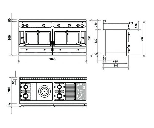 La Cornue Grand Palais 180 Cooktop Range