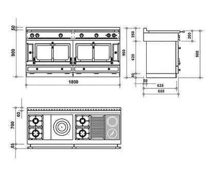 La Cornue Grand Palais 180 Cooktop Range