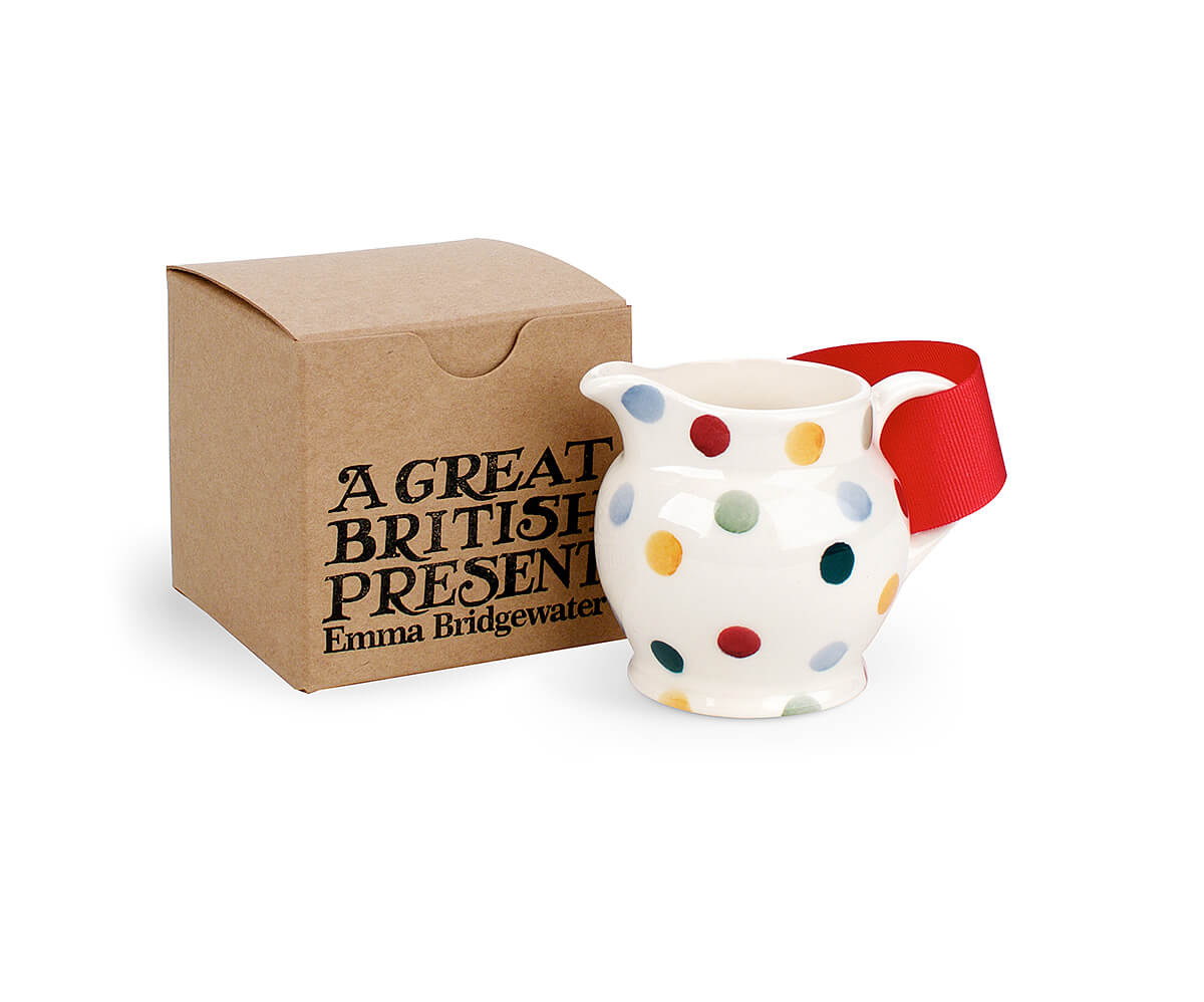 Polka Dot Tiny Jug Tree Decoration (Gift Boxed)-Emma Bridgewater-Emma Bridgewater Pottery-USA